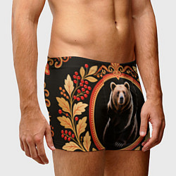 Трусы-боксеры мужские Медведь в орнаменте, цвет: 3D-принт — фото 2
