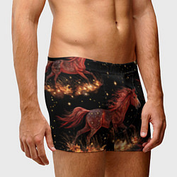 Трусы-боксеры мужские Огненные лошади - паттерн, цвет: 3D-принт — фото 2