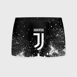 Трусы-боксеры мужские Ювентус всплеск белых красок, цвет: 3D-принт