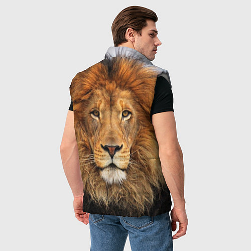 Мужской жилет Красавец лев / 3D-Светло-серый – фото 4