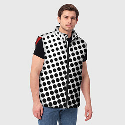 Мужской жилет Белый в горошек, цвет: 3D-красный — фото 2