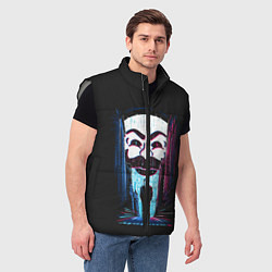 Мужской жилет Mr Robot: Anonymous, цвет: 3D-светло-серый — фото 2