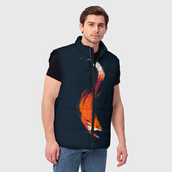 Мужской жилет Хитрая лисичка, цвет: 3D-черный — фото 2
