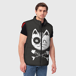 Мужской жилет Кот пират, цвет: 3D-красный — фото 2