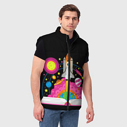 Мужской жилет Космос, цвет: 3D-черный — фото 2