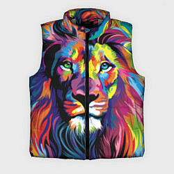 Мужской жилет Красочный лев, цвет: 3D-светло-серый