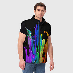 Мужской жилет Всплеск красок, цвет: 3D-черный — фото 2