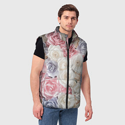 Мужской жилет Букет из роз, цвет: 3D-черный — фото 2
