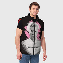 Мужской жилет Justin Bieber: Pink Splash, цвет: 3D-красный — фото 2