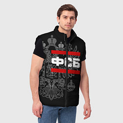 Мужской жилет ФСБ: герб РФ, цвет: 3D-черный — фото 2