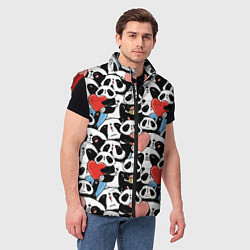 Мужской жилет Funny Pandas, цвет: 3D-красный — фото 2