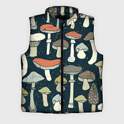 Мужской жилет Грибной лес, цвет: 3D-светло-серый