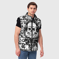 Мужской жилет Grunge Skull, цвет: 3D-черный — фото 2