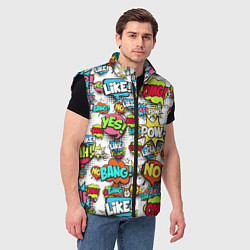 Мужской жилет Pop art Fashion, цвет: 3D-черный — фото 2