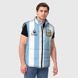 Мужской жилет Марадона Аргентина ретро, цвет: 3D-светло-серый — фото 2