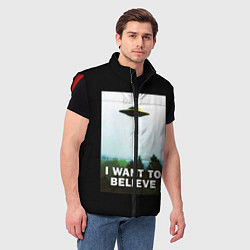 Мужской жилет I Want To Believe, цвет: 3D-красный — фото 2