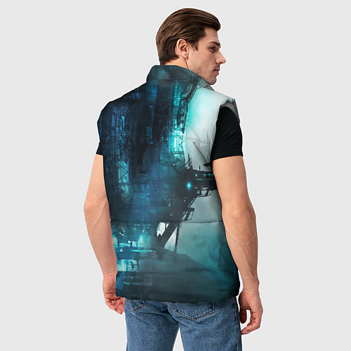 Мужской жилет Cyberpunk 2077: Techno / 3D-Светло-серый – фото 4