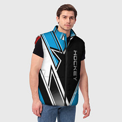 Мужской жилет Hockey black blue white, цвет: 3D-красный — фото 2