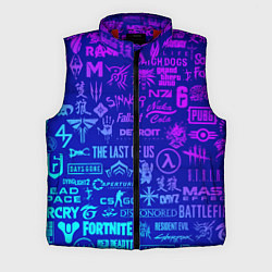 Мужской жилет Неоновые геймерские лого, цвет: 3D-красный
