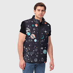 Мужской жилет Загадочный космос, цвет: 3D-черный — фото 2