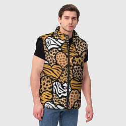Мужской жилет Сердца из шкур африканских животных, цвет: 3D-черный — фото 2