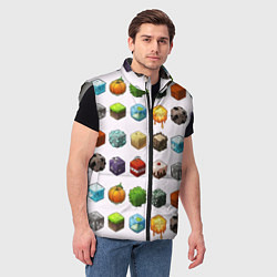 Мужской жилет Minecraft Cubes, цвет: 3D-светло-серый — фото 2
