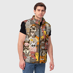 Мужской жилет Прикольные зверушки, цвет: 3D-черный — фото 2