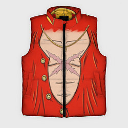 Мужской жилет One Piece грудь Луффи со шляпой для косплея, цвет: 3D-красный