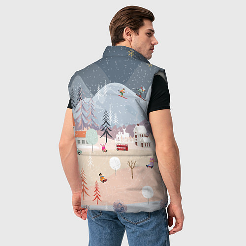 Мужской жилет Новогодние каникулы / 3D-Светло-серый – фото 4