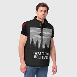 Мужской жилет I want to believe, цвет: 3D-красный — фото 2