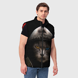 Мужской жилет Уличный кот, цвет: 3D-красный — фото 2