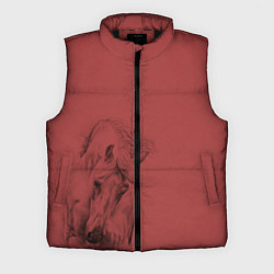 Мужской жилет Конь на красном фоне, цвет: 3D-черный