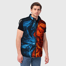 Мужской жилет Огонь и вода, цвет: 3D-светло-серый — фото 2