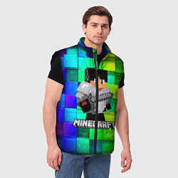 Мужской жилет Minecraft Майнкрафт, цвет: 3D-черный — фото 2