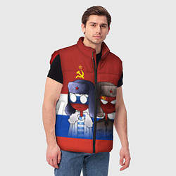 Мужской жилет СССР - Россия, цвет: 3D-красный — фото 2
