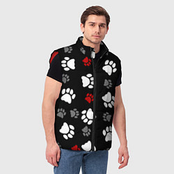 Мужской жилет Следы лап, цвет: 3D-красный — фото 2