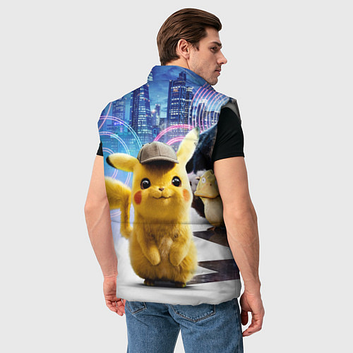 Мужской жилет Детектив Пикачу / 3D-Светло-серый – фото 4