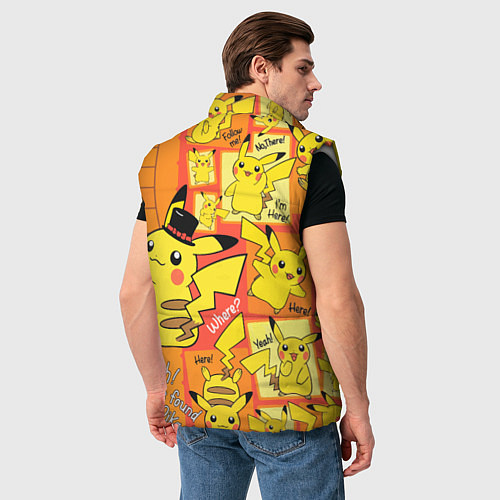 Мужской жилет Pikachu / 3D-Светло-серый – фото 4
