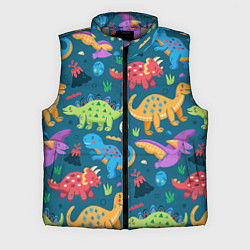 Мужской жилет Арт с динозаврами, цвет: 3D-светло-серый