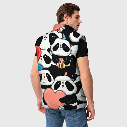 Мужской жилет Панды / 3D-Светло-серый – фото 4