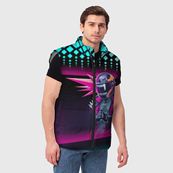 Мужской жилет НЕОНОВЫЙ ГОНЩИК, цвет: 3D-светло-серый — фото 2