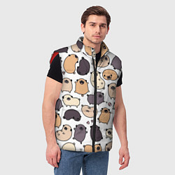 Мужской жилет Милые мопсы, цвет: 3D-красный — фото 2