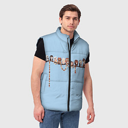 Мужской жилет Совы на ветке, цвет: 3D-черный — фото 2