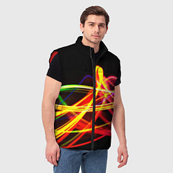 Мужской жилет АБСТРАКТНЫЕ ЛУЧИ, цвет: 3D-красный — фото 2