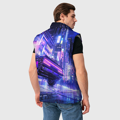 Мужской жилет Cyberpunk city / 3D-Светло-серый – фото 4