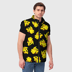 Мужской жилет Веселый пикачу, цвет: 3D-черный — фото 2