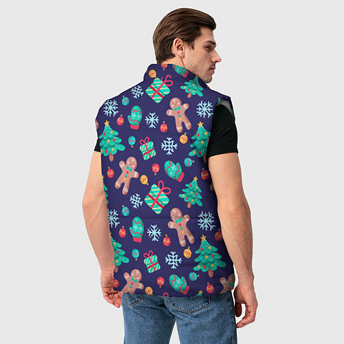 Мужской жилет Новый год / 3D-Светло-серый – фото 4