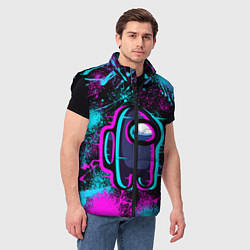 Мужской жилет NEON AMONG US, цвет: 3D-черный — фото 2