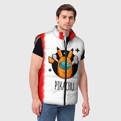 Мужской жилет Among Picachu, цвет: 3D-светло-серый — фото 2