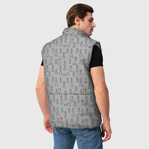 Мужской жилет Шахматы / 3D-Светло-серый – фото 4